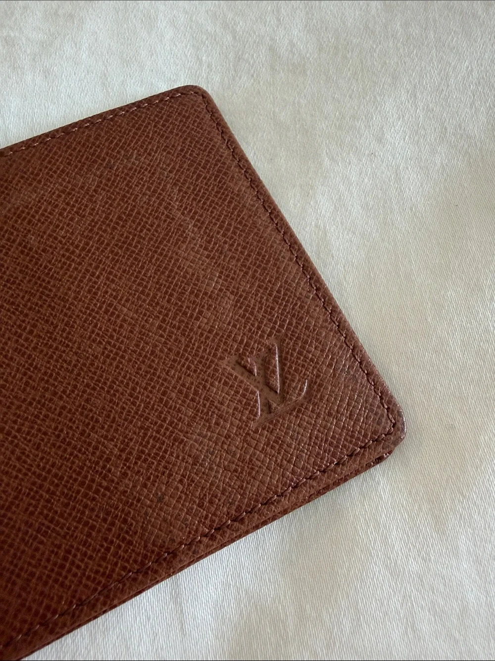 Louis Vuitton Dark Brown Textured Leather Card & Key Holder